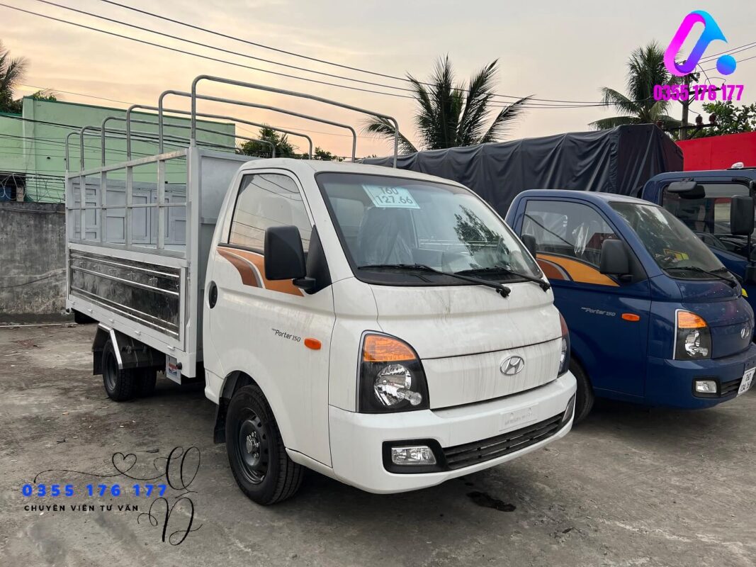Hyundai porter 150 - Xe tải 1.5 tấn Thùng bạt 5 bửng màu trắng