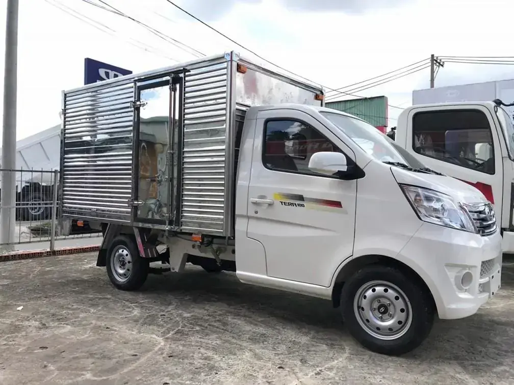 Xe Tera 100 thùng kín màu trắng