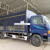 Hyundai 110SL thùng bạt màu xanh nỏi bật trong phân khúc Hyundai 110SL mới thùng dài lên đến 5.7 mét