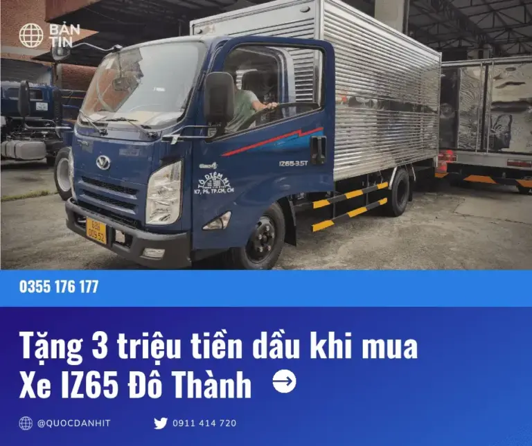 Khuyến mãi tặng dầu khi mua xe xe tải IZ65 đô Thành