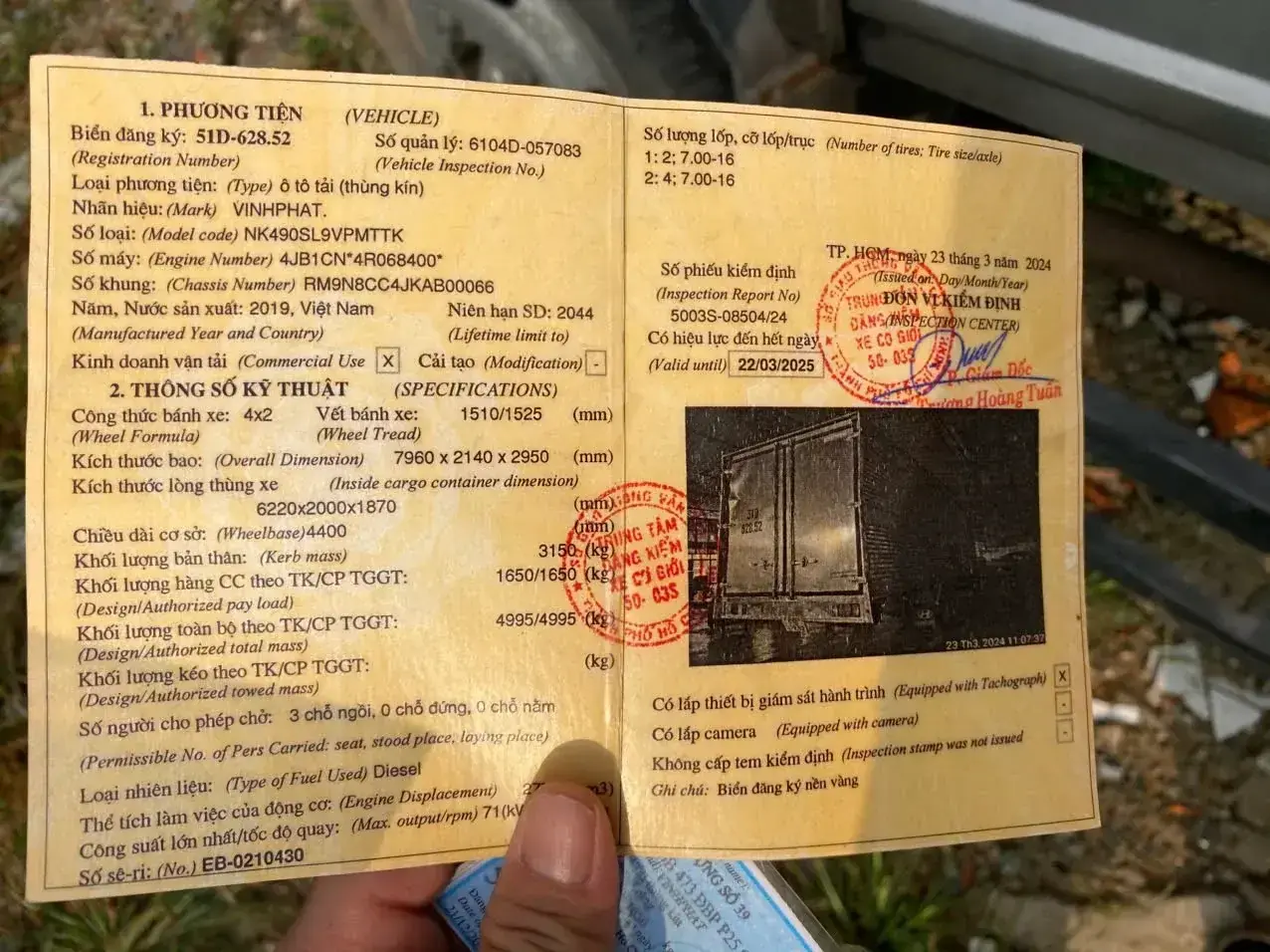 Đăng kiểm của xe